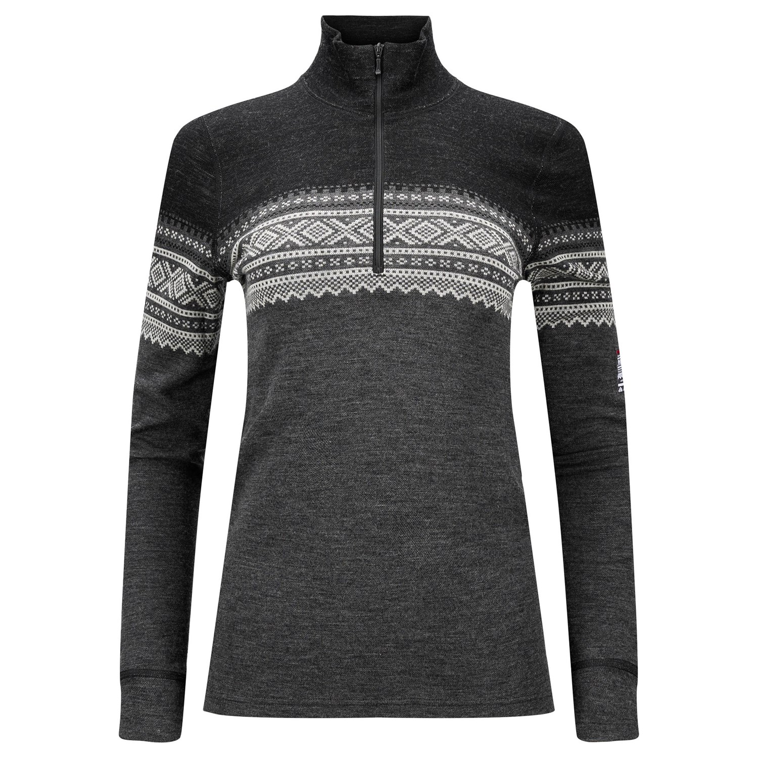 Aclima DesignWool Marius Mock Neck with Zip Dame S Grå/Sort Trøjer & sweaters Aclima DesignWool Marius Mock Neck with Zip Dame S Grå/Sort Trøjer & sweaters