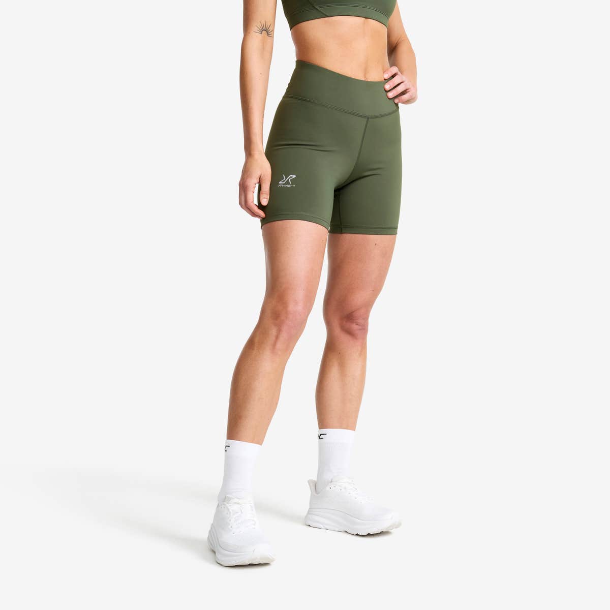 Flow High-waisted Hotpants Dame Kambaba Green, Størrelse:4XL – Outdoor Tights Flow High-waisted Hotpants Dame Kambaba Green, Størrelse:4XL – Outdoor Tights