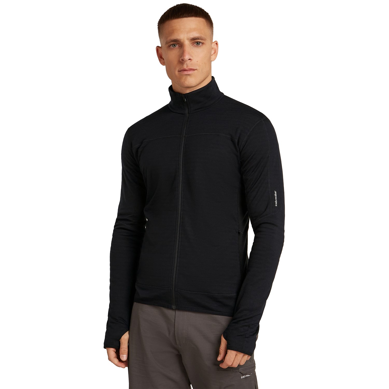 Icebreaker Merino Blend 300 RealFleece Descender LS Zip Herre L Sort Fleece Icebreaker Merino Blend 300 RealFleece Descender LS Zip Herre L Sort Fleece